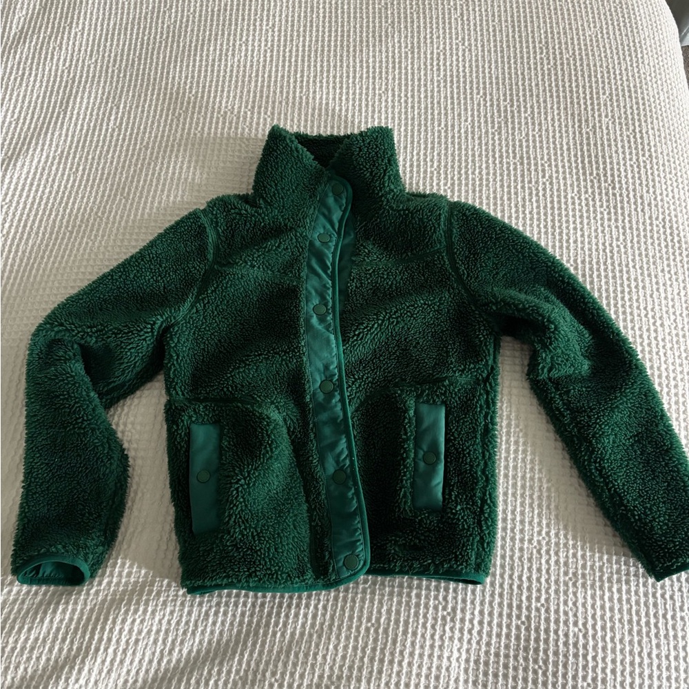 L.L. Bean Forest Green Sherpa Fleece Jacket